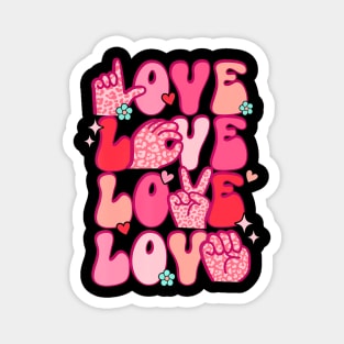 Groovy Sign Language Valentines Day Love Magnet