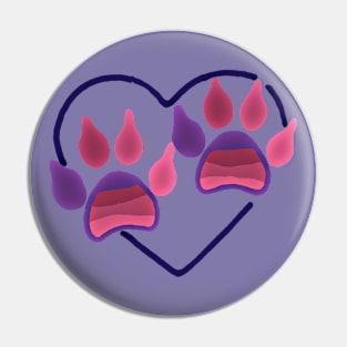 Paw prints on my heart Pin