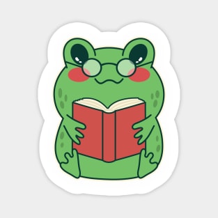 Kawaii Frog Reading a Book Cute Toad Lover Magnet