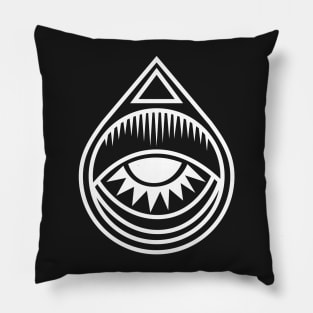 Sun Moon Eye White Pillow