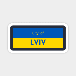 City of Lviv in Ukraine Flag Magnet