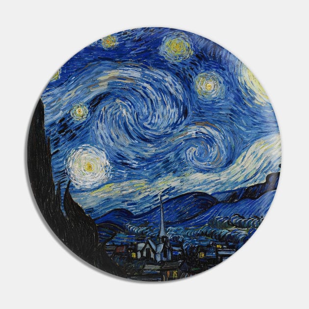 The Starry Night - Vincent Van Gogh - Exhibition Poster Pin by studiofrivolo