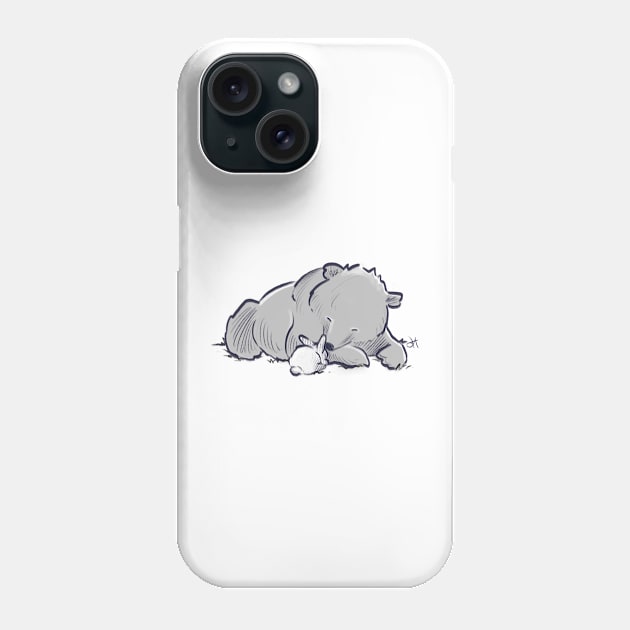 Bunny and bear Phone Case by Jason's Doodles