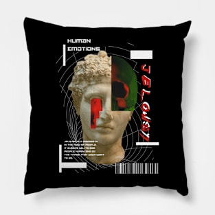 futuristic jelousy statue streetwear Pillow