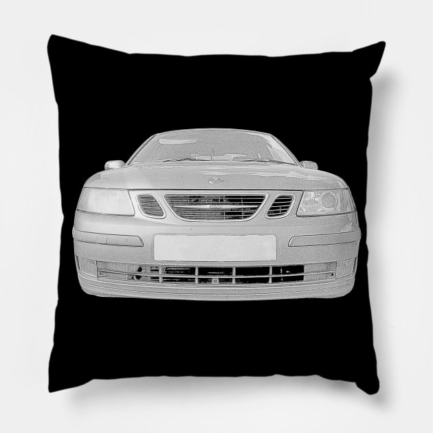 Saab 93 classic car Pillow by soitwouldseem