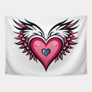 Heart with Wings 5 Tapestry