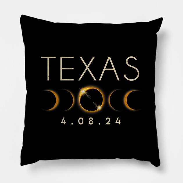 Solar Eclipse 2024 State Texas Total Solar Eclipse Pillow by SanJKaka