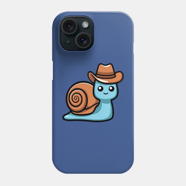 Cowboy Snail! Kawaii Snail Cowboy Phone Case by Cute And Punny