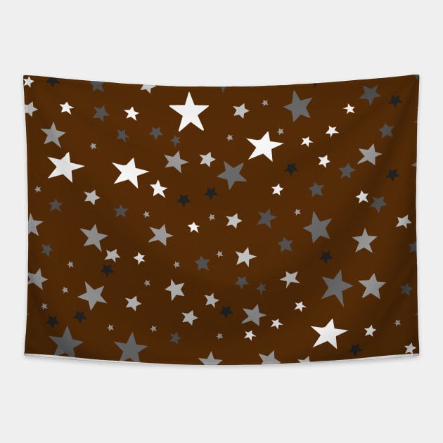 Stars In A Sea of Gingerbread Brown Tapestry by Neil Feigeles