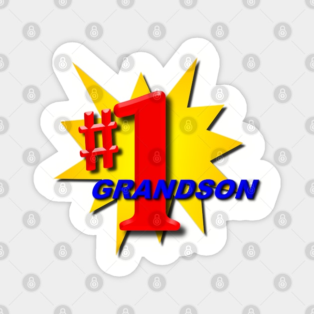 #1 Grandson Magnet by E.S. Creative