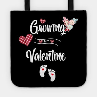 growing my valentine shirt red Love Wife Boy Girl Tote