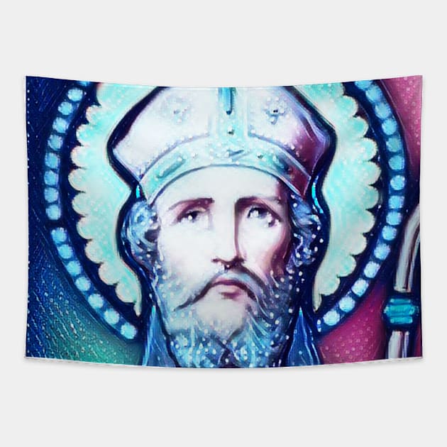 Anselm of Canterbury Snowy Portrait | Anselm of Canterbury Artwork 13 Tapestry by JustLit