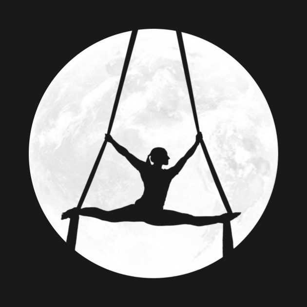 Aerialist Silhouette in Full Moon by ChapDemo