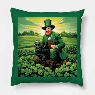 Folk Art Leprechaun Pillow