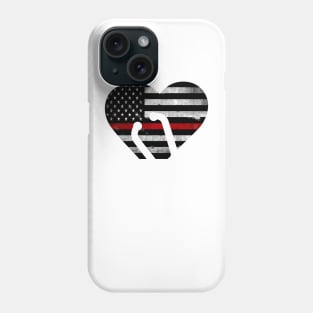 American Flag Heart Firemen Thin Red Line Nurse Phone Case