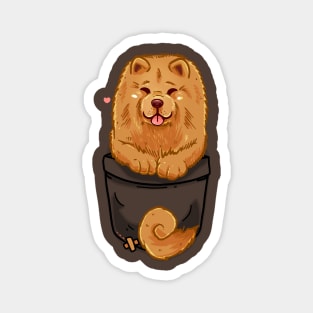 Pocket Cute Chow Chow Dog Magnet