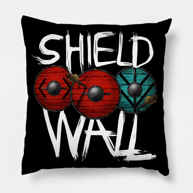 Vikings Lothbrok Shield Wall Pillow by Alpheratz