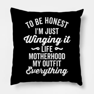 To Be Honest I'm Just Winging It Funny Vintage Retro Pillow