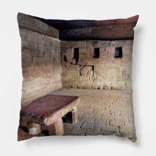 vintage colorized photo of ransom room Pillow