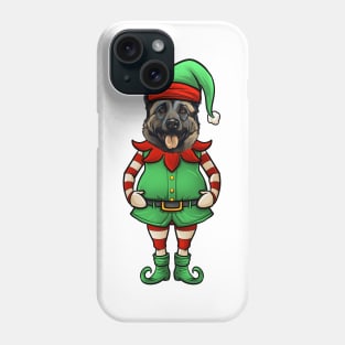 Funny Christmas Elf Norwegian Elkhound Dog Phone Case