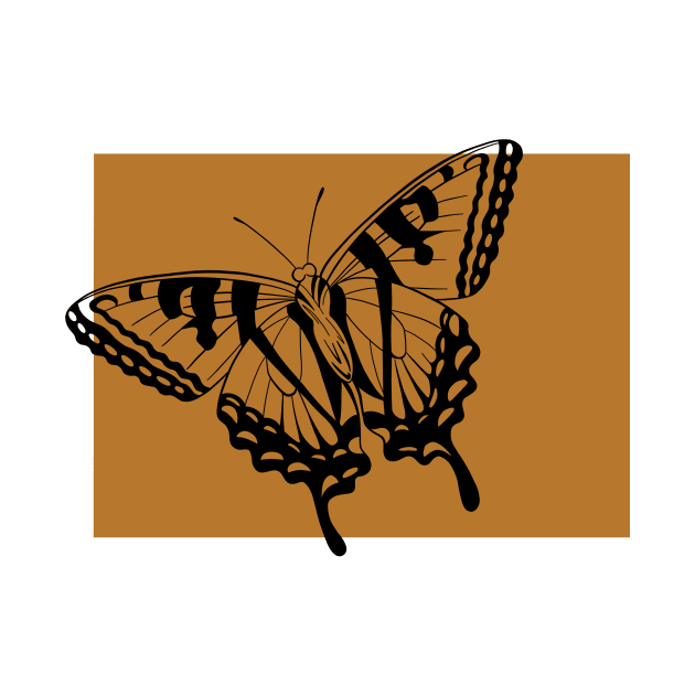 Simple Monarch Butterfly In Black And Burnt Orange by JBeasleyDesigns