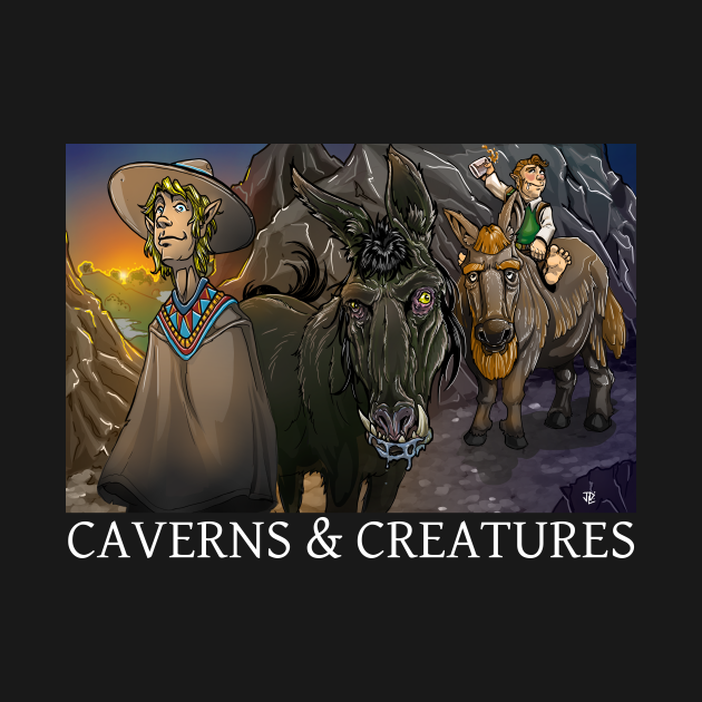 Discover Caverns & Creatures: Donkey Dave and Cooper - Dungeons And Dragons - T-Shirt