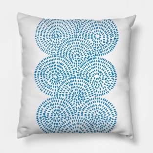 Blue Dotted Mandala Pillow