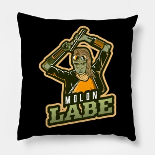 Woman With A Gun | Molon Labe Pillow