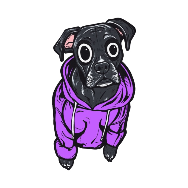 Black Lab Purple Hoodie by turddemon