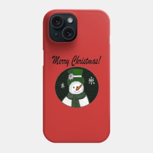 Green Snowman Merry Christmas! Phone Case