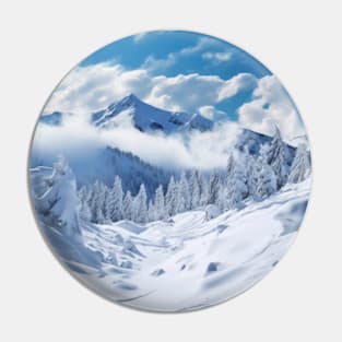 Winter Mountains Serene Landscape Pin