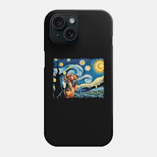 Cute and Curvy Crew Dachshund Dog Starry Night, Doggy Delight Tee Phone Case