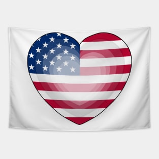 Heart Love Flag of USA Tapestry