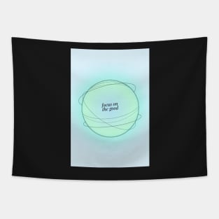 Positive Affirmation Blue Aura Energy Gradient Tapestry