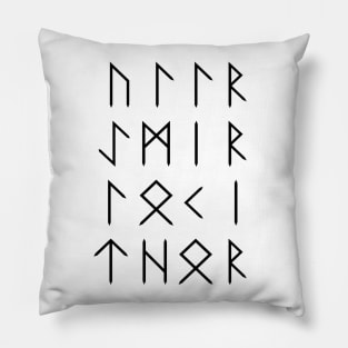 Norse God Runes - White Pillow