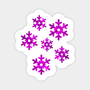 Watercolor Snowflakes (Purple) Magnet