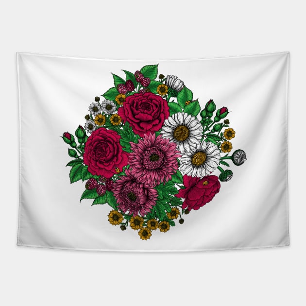 Bouquet of autumn flowers Tapestry by katerinamk