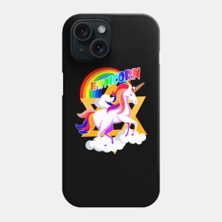 Rainbow Jewnicorn Jewish Unicorn Jew Rosh Hashanah Phone Case