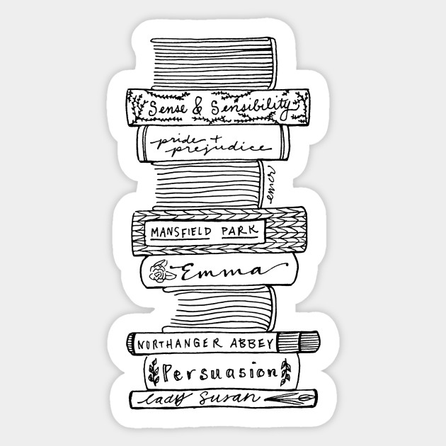 Jane Austen's Novels - Jane Austen - Sticker