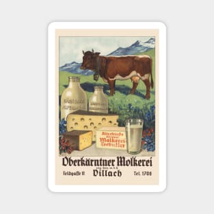 Oberkärntner Molkerei Austria Vintage Poster 1930 Magnet