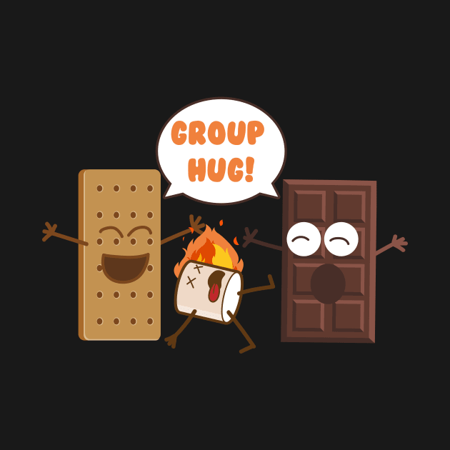 Group Hug Funny Smores Chocolate Marshmallow Camping S'mores by Mayzin