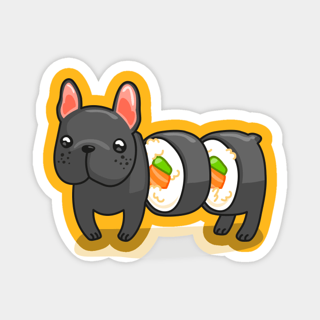 Frenchie sushi roll Magnet by Cocolima