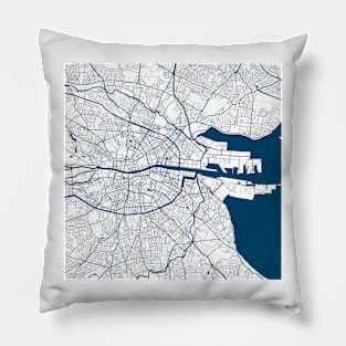 Kopie von Kopie von Kopie von Kopie von Kopie von Kopie von Lisbon map city map poster - modern gift with city map in dark blue Pillow