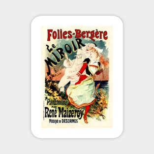 Folies Bergere LE MIROIR Pantomime French Dance Musical Play Vintage Theater Magnet