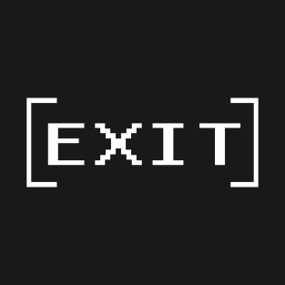 Exit Retro Pixel Text T-Shirt