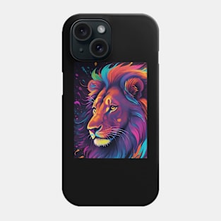 Colourful Lion Head Close Up Phone Case