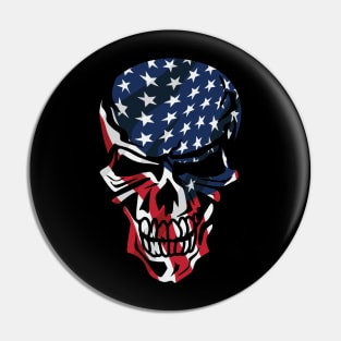 American Flag Skull Pin