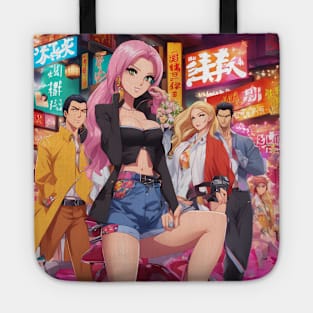 Hip Hop Anime Girl Squad: Cute and Colorful Tote