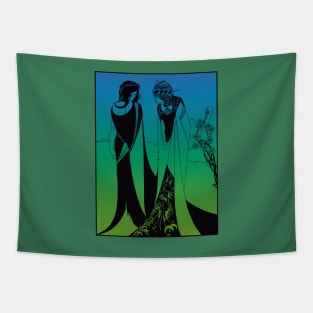 Salome and her mother (black on blue/green) Tapestry