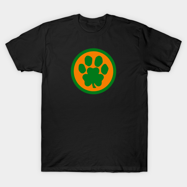 Paw Shamrock (green and orange) - Pet - T-Shirt